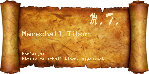 Marschall Tibor névjegykártya